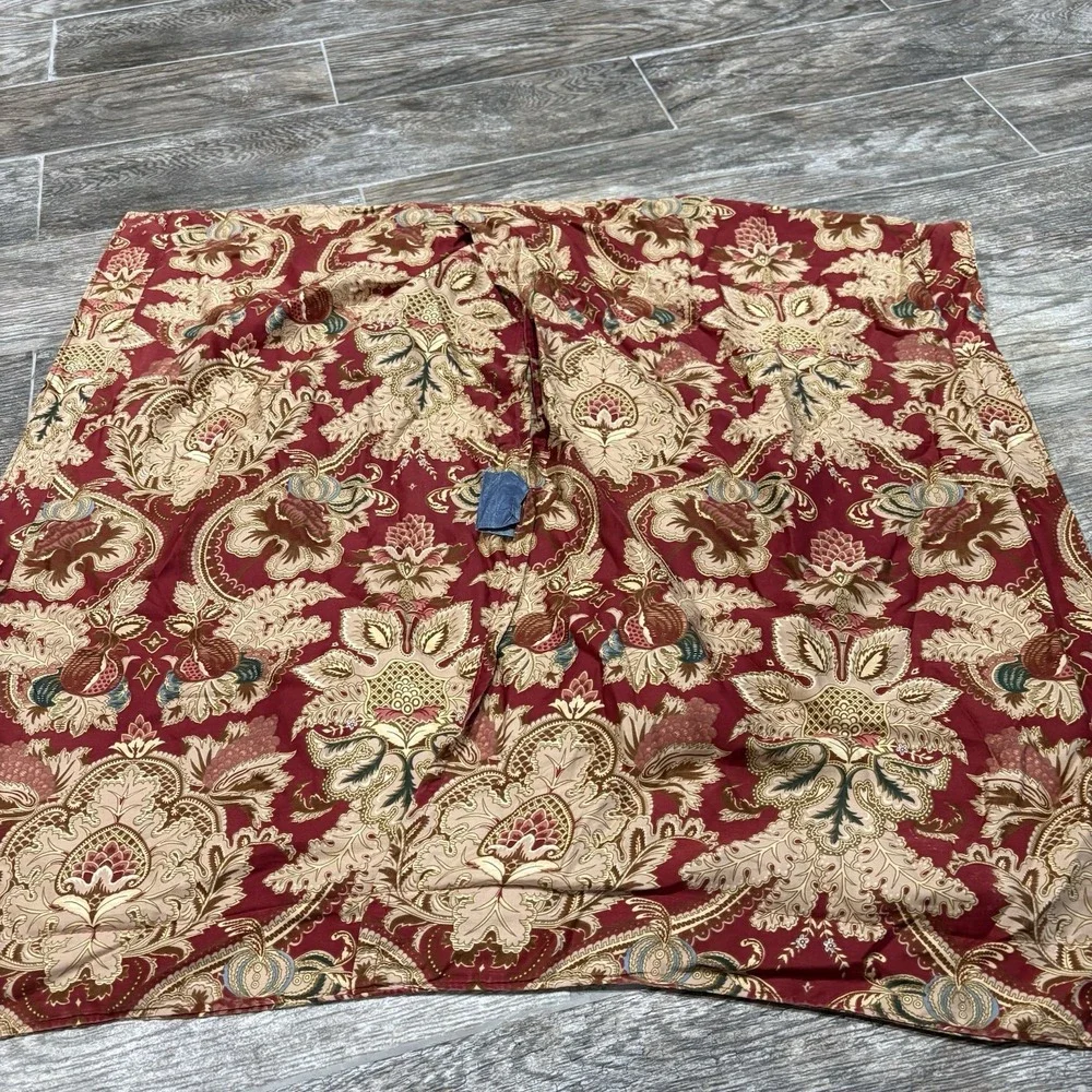 RALPH LAUREN JARDINIERE RED/GOLD SATEEN  Euro Square Pillow Paisley Sham